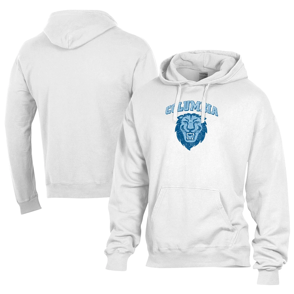 Men's Comfort Wash White Columbia University Lightweight Fleece Pullover Hoodie