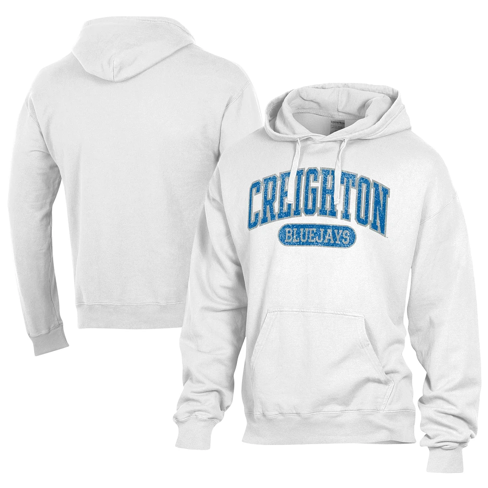 Men's Comfort Wash Creighton Bluejays Lightweight Fleece Pullover Hoodie