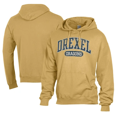 Men's Comfort Wash Gold Drexel Dragons Lightweight Fleece Pullover Hoodie