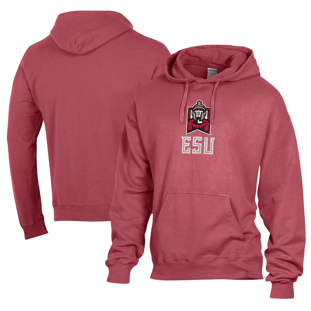 Men's Comfort Wash East Stroudsburg Warriors Lightweight Fleece Pullover Hoodie