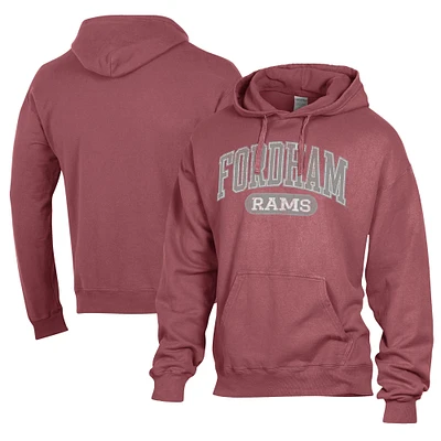 Men's Comfort Wash Maroon Fordham Rams Lightweight Fleece Pullover Hoodie