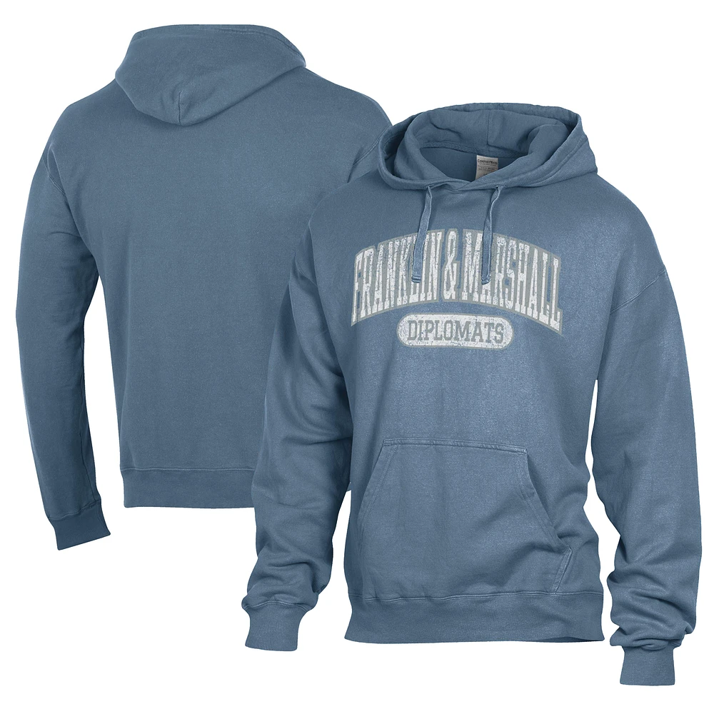 Men's Comfort Wash Blue Franklin & Marshall Diplomats Lightweight Fleece Pullover Hoodie