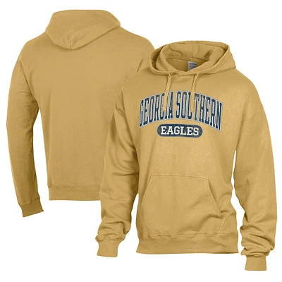 Men's Comfort Wash  Gold Georgia Southern Eagles Lightweight Fleece Pullover Hoodie