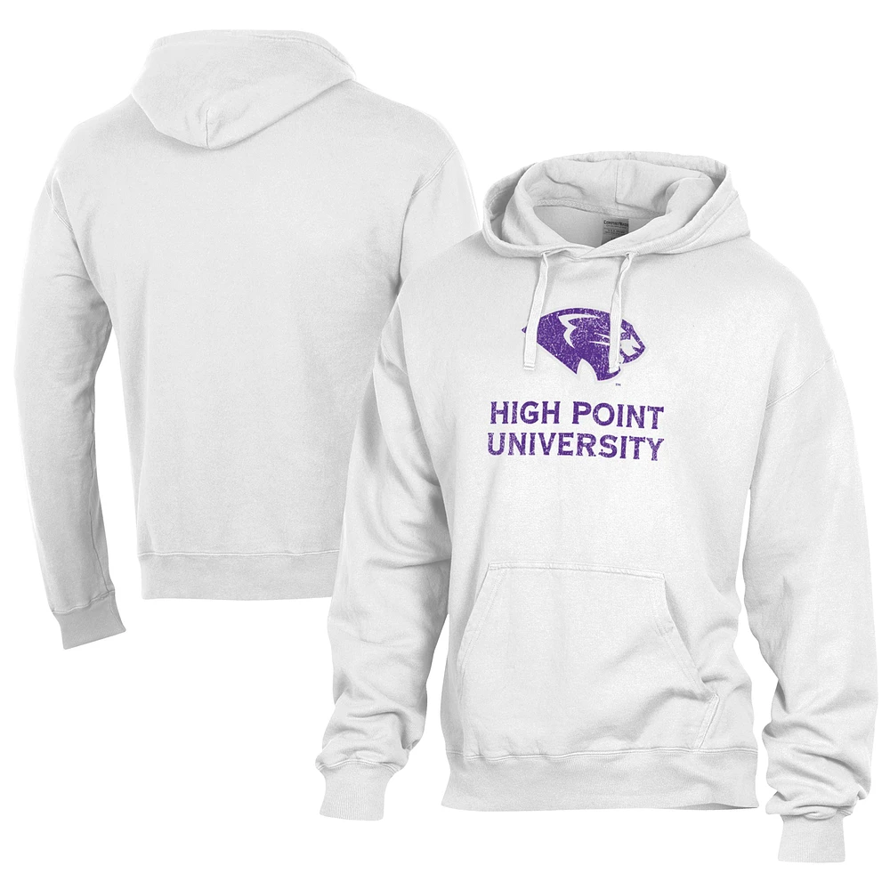 Men's Comfort Wash White High Point Panthers Lightweight Fleece Pullover Hoodie