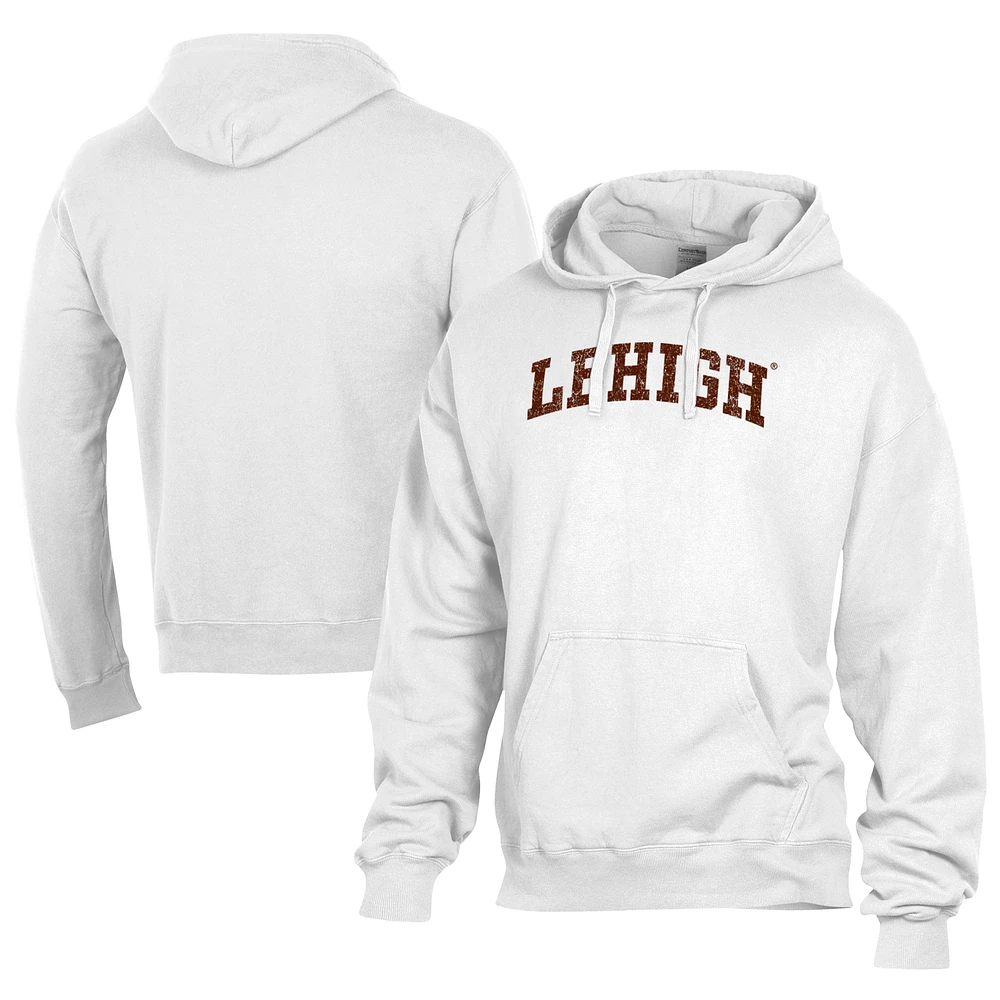 Men's Comfort Wash White Lehigh Mountain Hawks Lightweight Fleece Pullover Hoodie