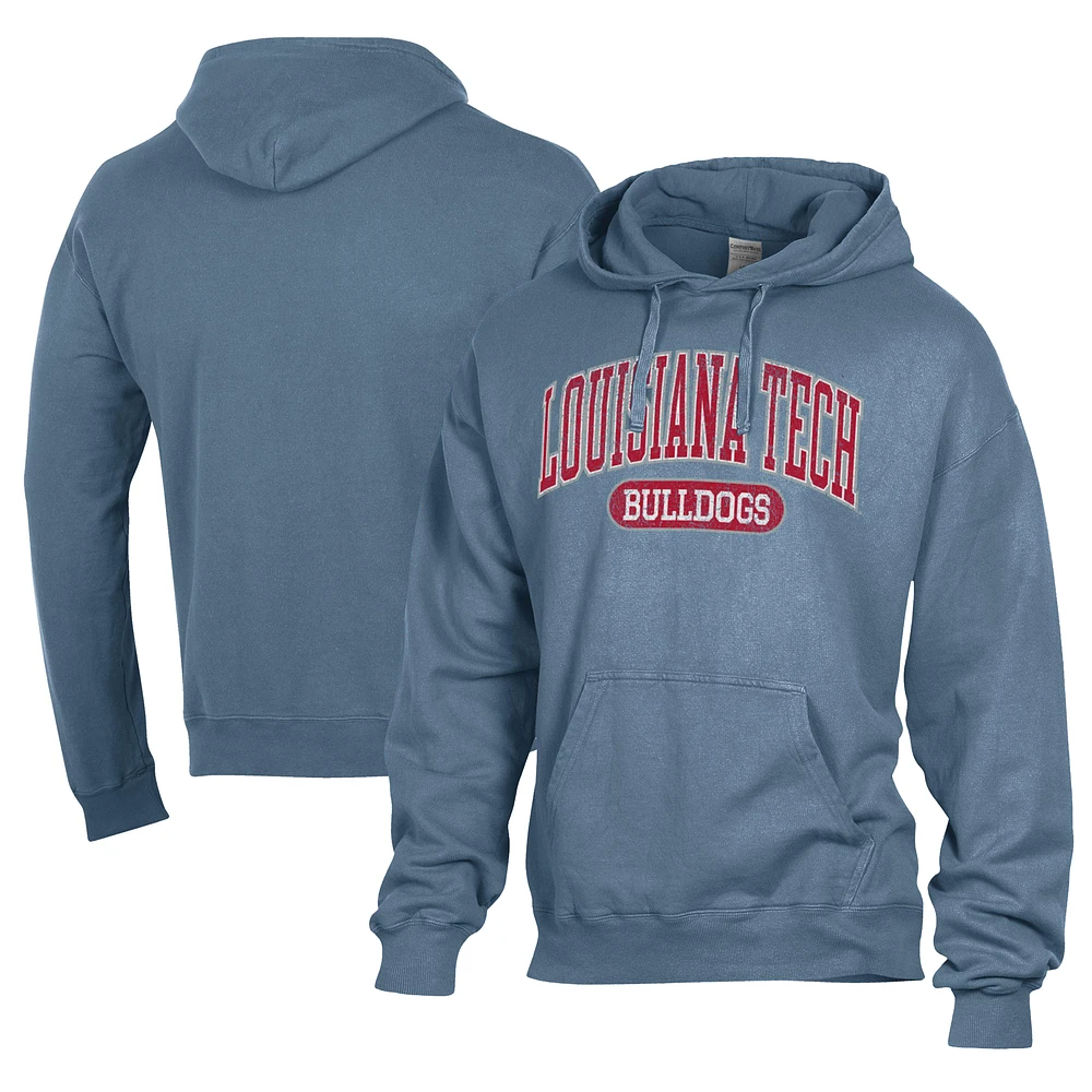 Men's Comfort Wash Louisiana Tech Bulldogs Lightweight Fleece Pullover Hoodie