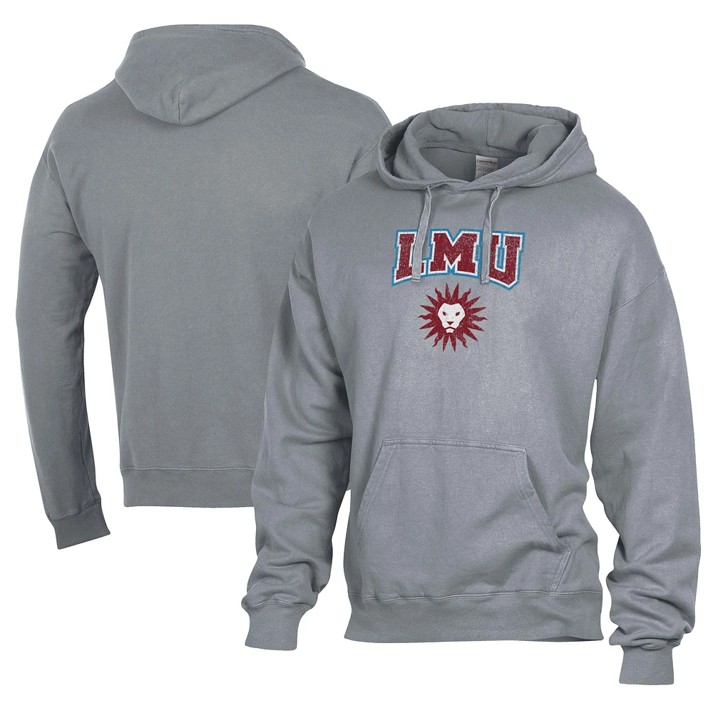 Men's Comfort Wash Gray Loyola Marymount Lions Lightweight Fleece Pullover Hoodie