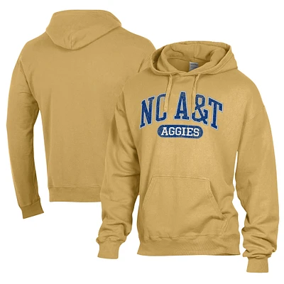 Men's Comfort Wash Gold North Carolina A&T Aggies Lightweight Fleece Pullover Hoodie