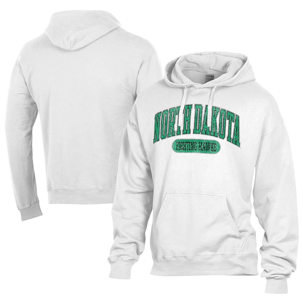 Men's Comfort Wash White North Dakota Lightweight Fleece Pullover Hoodie