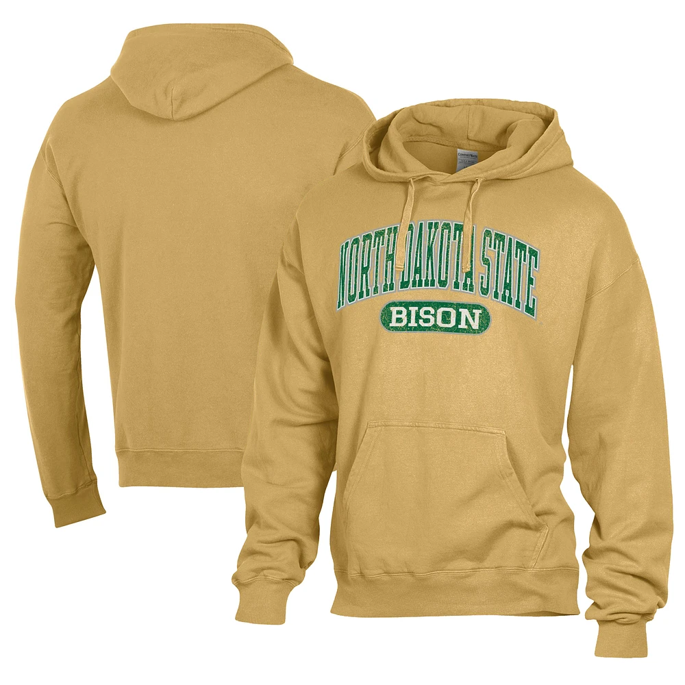 Men's Comfort Wash Gold NDSU Bison Lightweight Fleece Pullover Hoodie