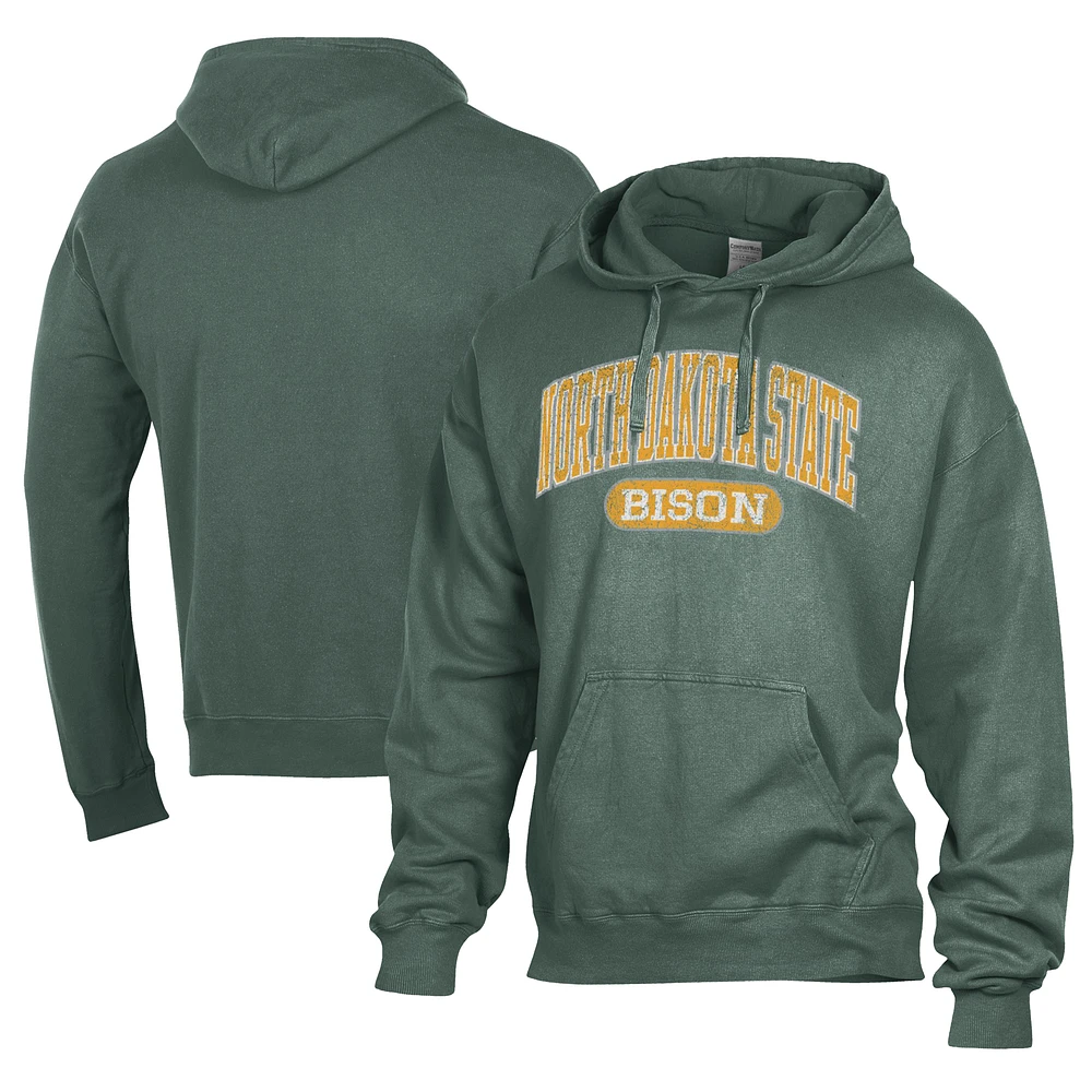 Men's Comfort Wash Green NDSU Bison Lightweight Fleece Pullover Hoodie