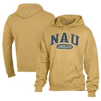 Men's Comfort Wash Gold Northern Arizona Lumberjacks Lightweight Fleece Pullover Hoodie