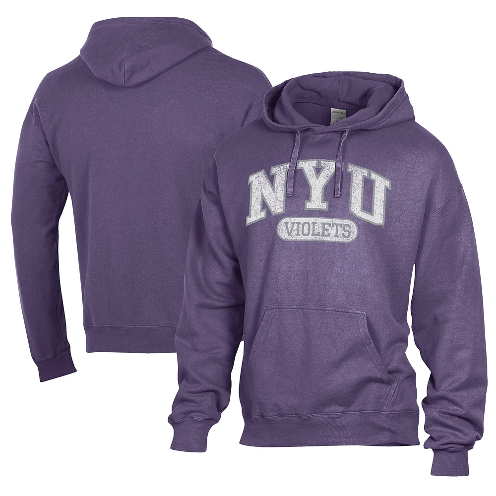 Men's Comfort Wash NYU Violets Lightweight Fleece Pullover Hoodie