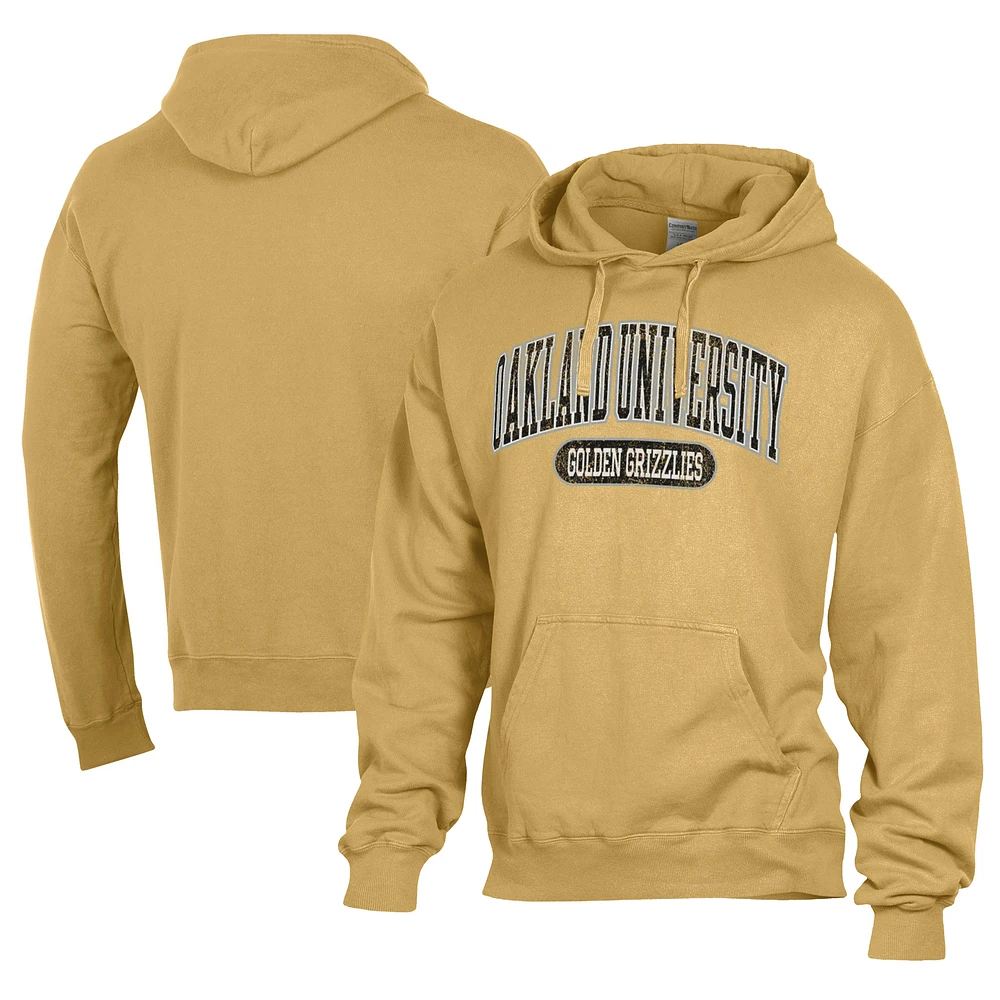 Men's Comfort Wash Gold Oakland Golden Grizzlies Lightweight Fleece Pullover Hoodie