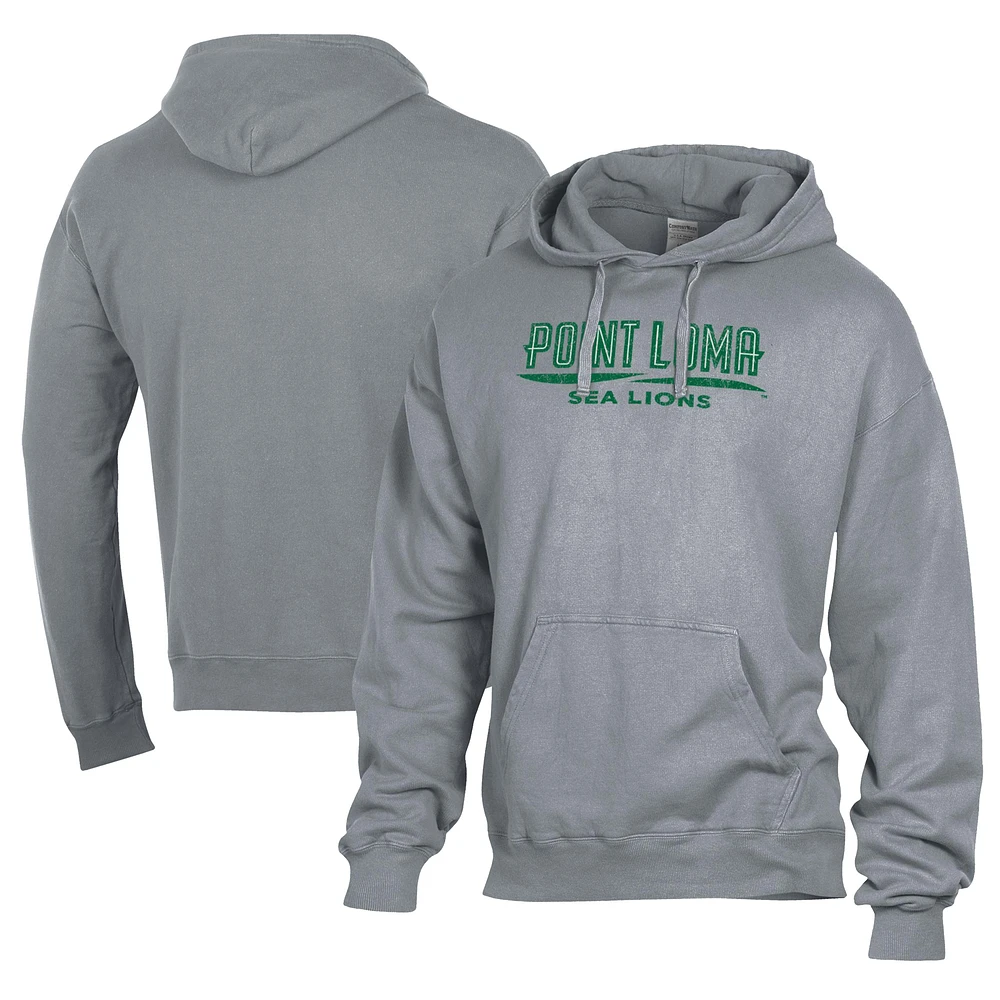 Men's Comfort Wash Gray Point Loma Sea Lions Lightweight Fleece Pullover Hoodie