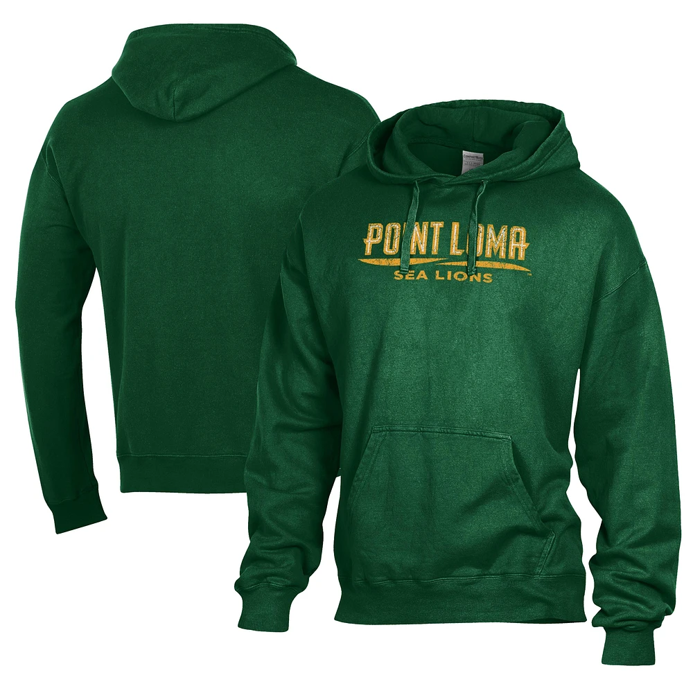 Men's Comfort Wash Forest Green Point Loma Sea Lions Lightweight Fleece Pullover Hoodie