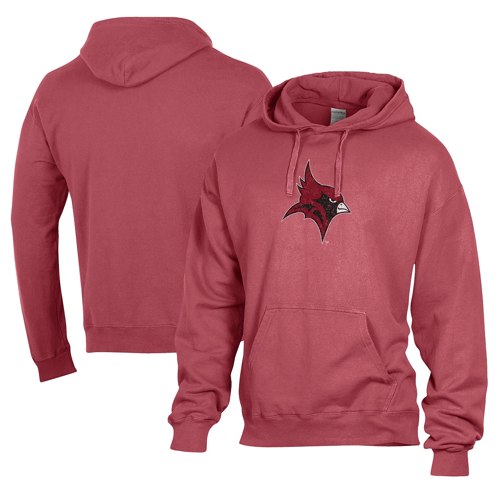 Men's Comfort Wash Crimson St. John Fisher Cardinals Lightweight Fleece Pullover Hoodie