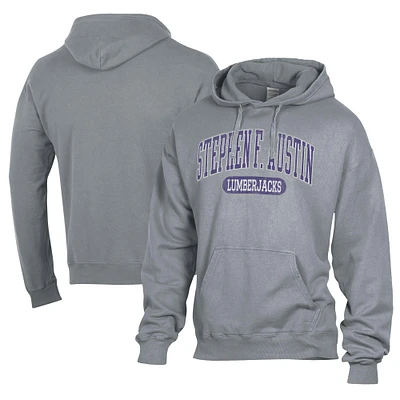 Men's Comfort Wash Gray Stephen F Austin Lumberjacks Lightweight Fleece Pullover Hoodie