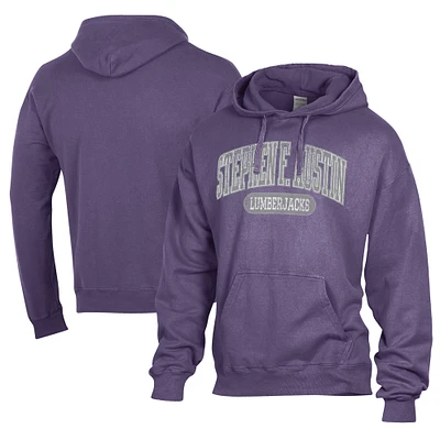 Men's Comfort Wash Purple Stephen F Austin Lumberjacks Lightweight Fleece Pullover Hoodie
