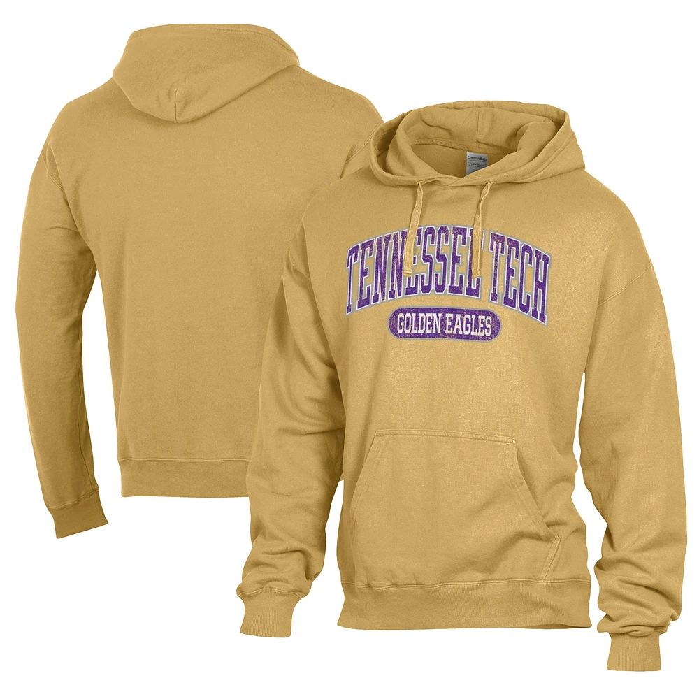 Men's Comfort Wash Gold Tennessee Tech Golden Eagles Lightweight Fleece Pullover Hoodie