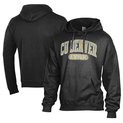 Men's Comfort Wash  Black CU Denver Lynx Lightweight Fleece Pullover Hoodie