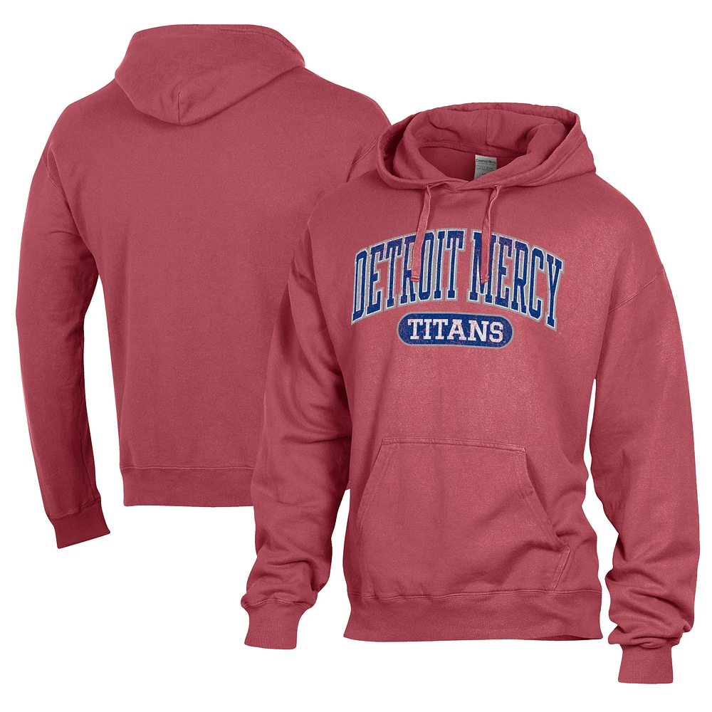 Men's Comfort Wash Detroit Mercy Titans Lightweight Fleece Pullover Hoodie