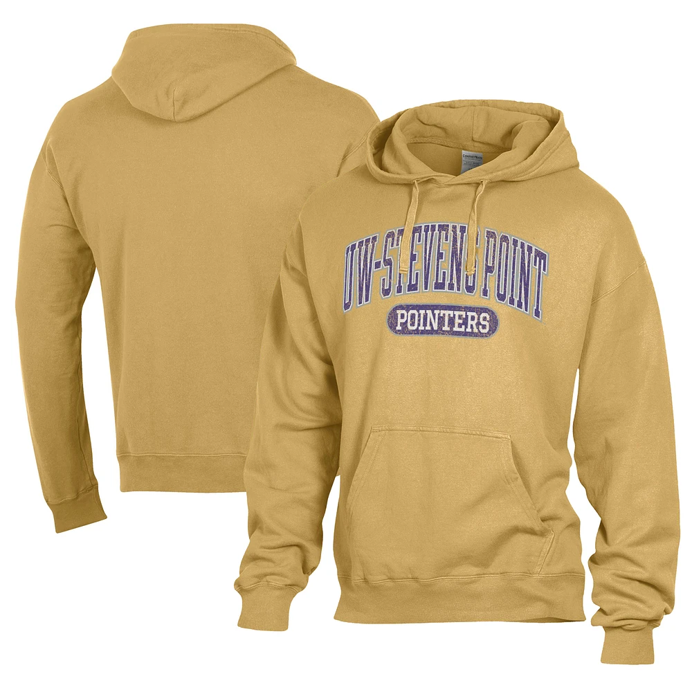 Men's Comfort Wash Gold Wisconsin-Stevens Point Pointers Lightweight Fleece Pullover Hoodie