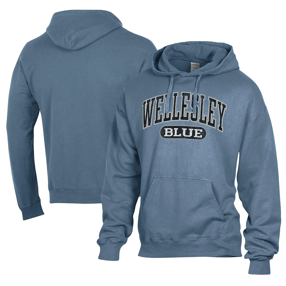 Men's Comfort Wash Blue Wellesley Lightweight Fleece Pullover Hoodie