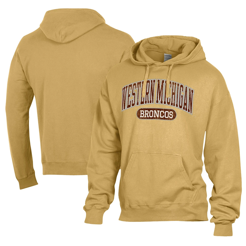 Men's Comfort Wash Gold Western Michigan Broncos Lightweight Fleece Pullover Hoodie