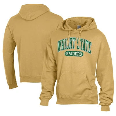 Men's Comfort Wash Gold Wright State Raiders Lightweight Fleece Pullover Hoodie