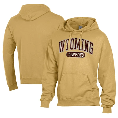 Men's Comfort Wash  Gold Wyoming Cowboys Lightweight Fleece Pullover Hoodie