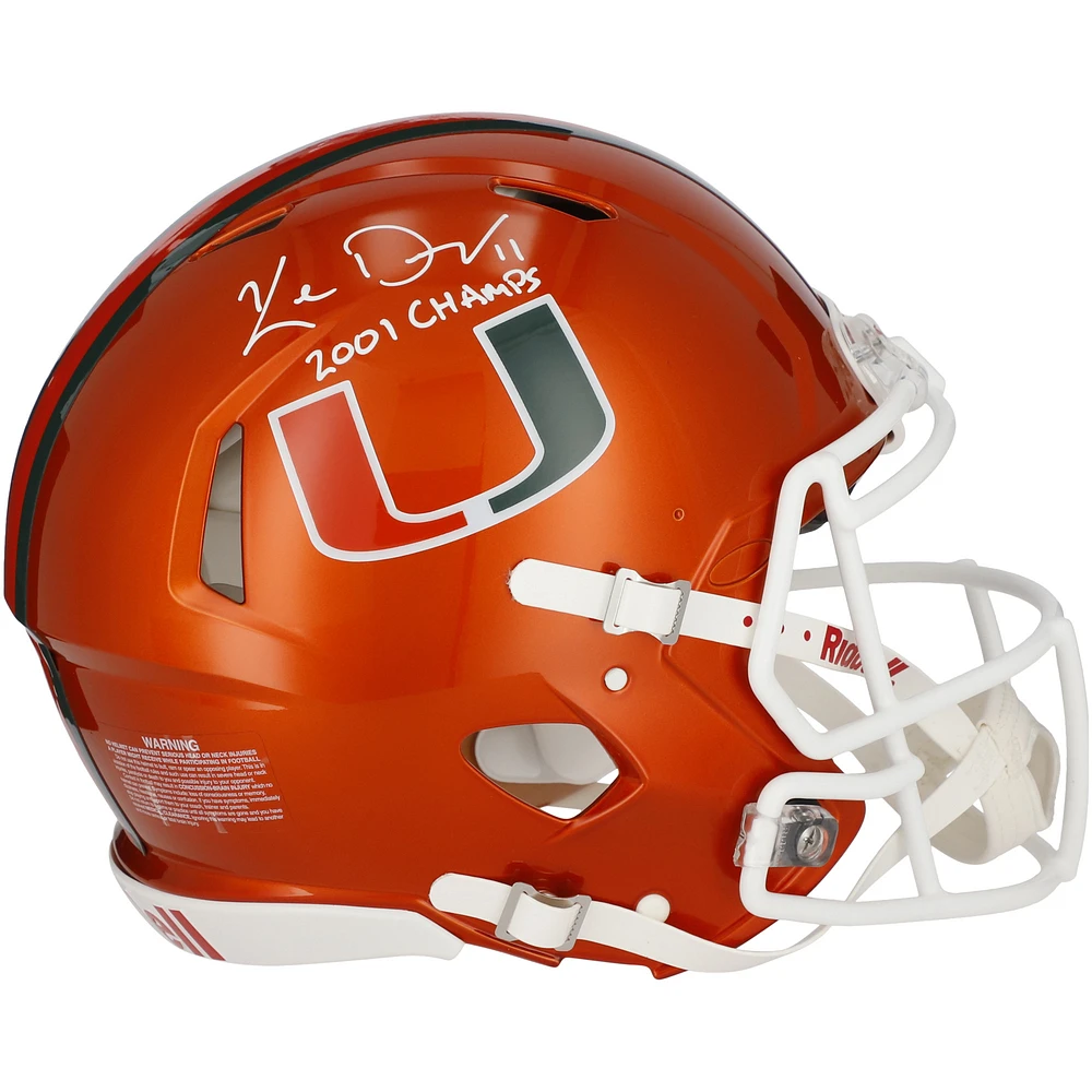 Ken Dorsey Miami Hurricanes Autographed Riddell Authentic Helmet with Inscription