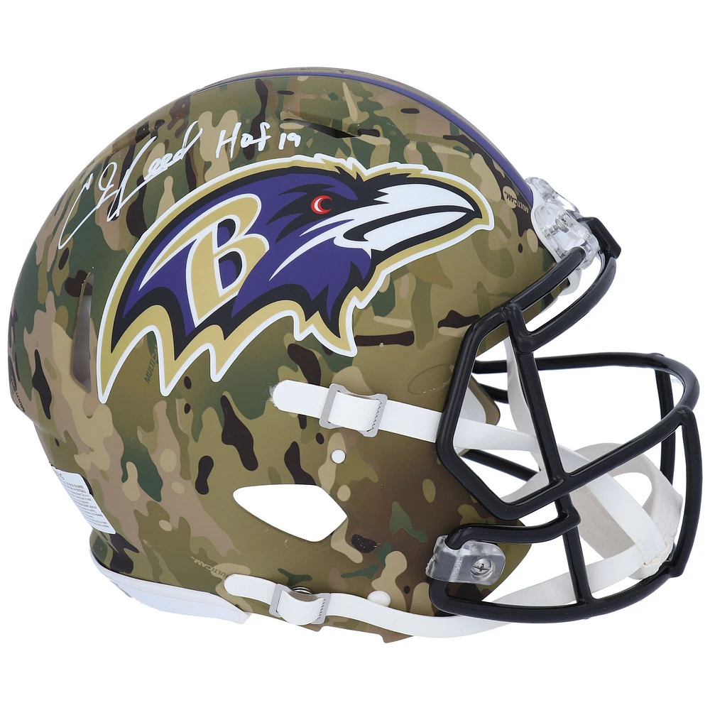Ed Reed Baltimore Ravens Autographed Riddell Authentic Helmet with Inscription