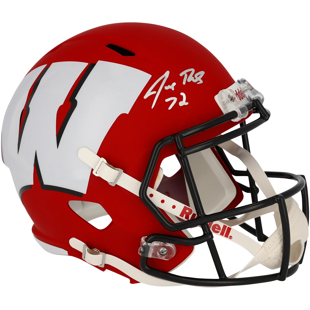Joe Thomas Wisconsin Badgers Autographed Riddell Replica Helmet
