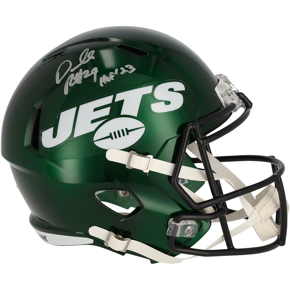 Darrelle Revis New York Jets Autographed Riddell Replica Helmet with Inscription