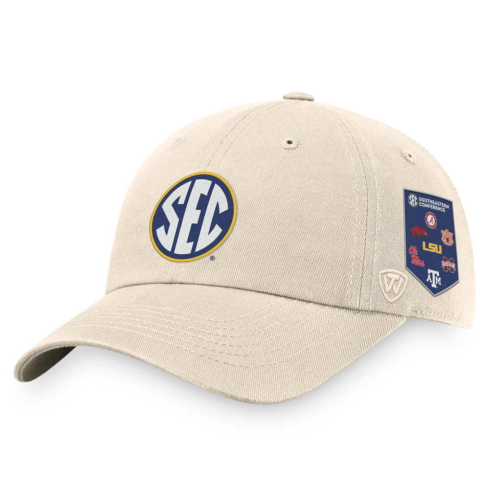 Men's Top of the World Natural SEC Banner Adjustable Hat