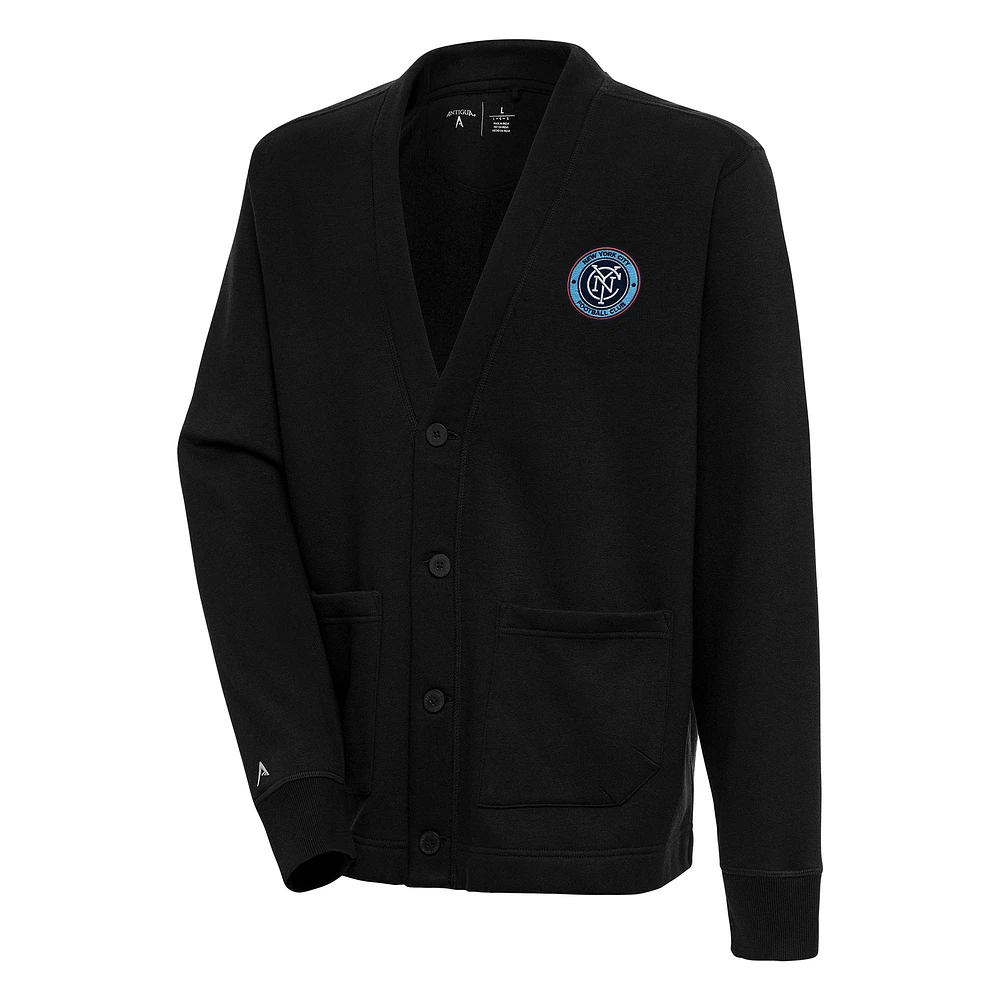 Men's Antigua Black New York City FC Victory Cardigan