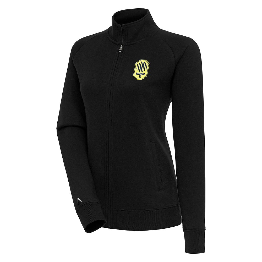 Women's Antigua Black Nashville SC Victory Full-Zip Jacket