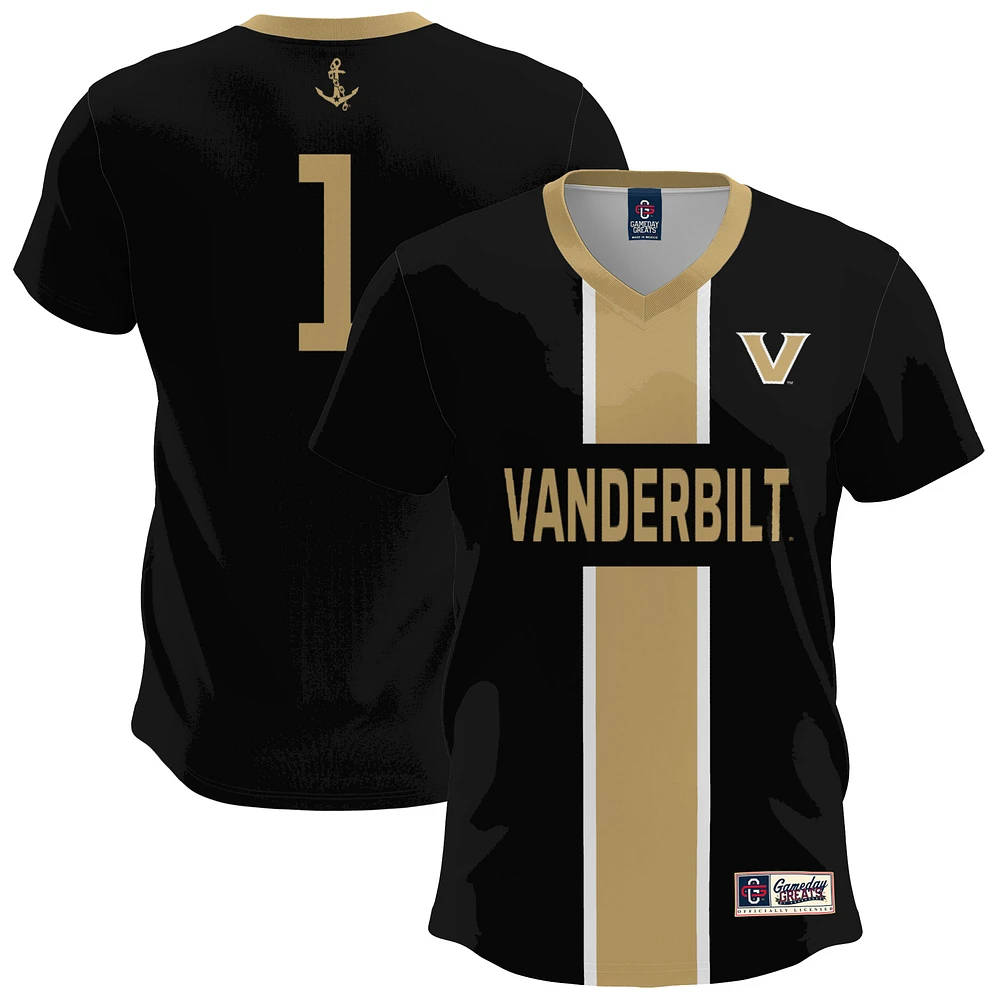 Men's GameDay Greats Black Vanderbilt Commodores Lightweight Soccer Fashion Jersey