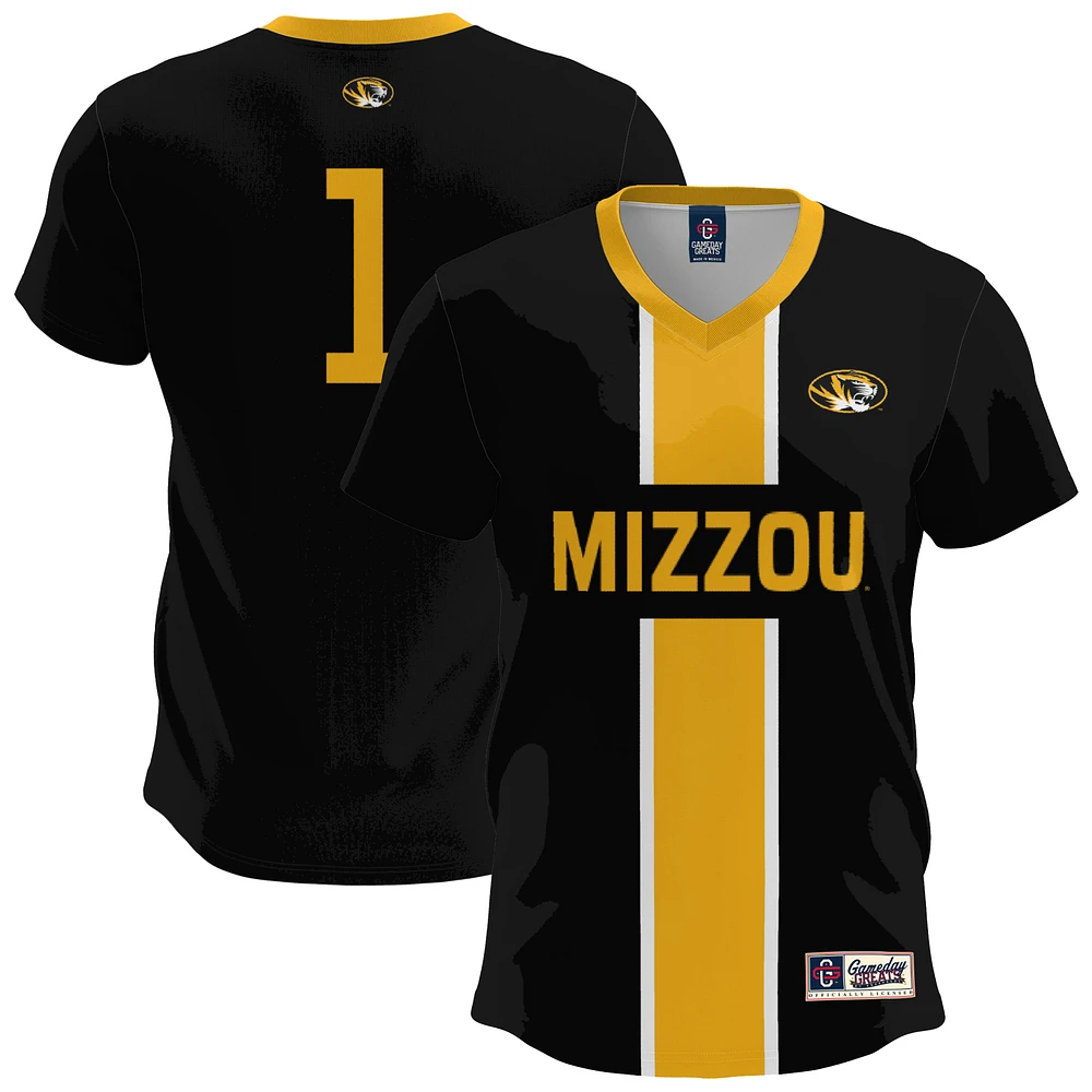 Men's GameDay Greats Black Missouri Tigers Lightweight Soccer Fashion Jersey