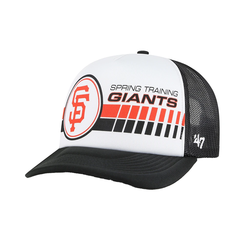 Men's '47 White/Black San Francisco Giants 2024 Spring Training Foam Trucker Adjustable Hat