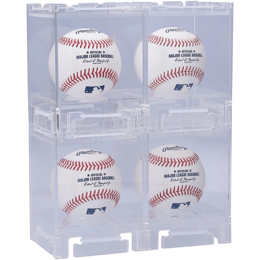Acrylic Stackable & Collapsible Four Baseball Display Cases