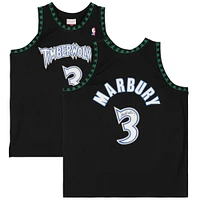 Stephon Marbury Minnesota Timberwolves Autographed Black Mitchell & Ness 1997-98 Swingman Jersey