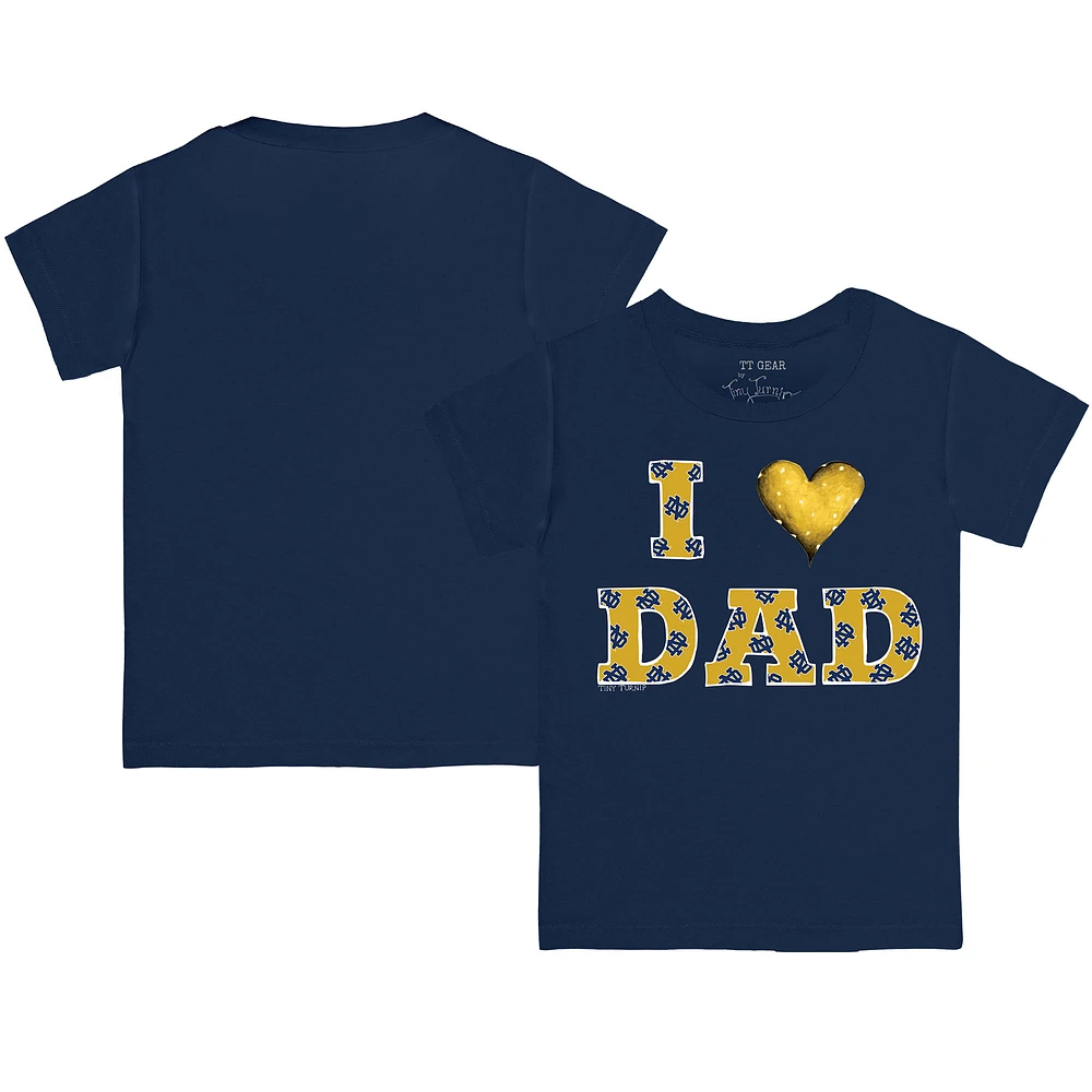 Toddler Tiny Turnip Navy Notre Dame Fighting Irish I Love Dad T-Shirt