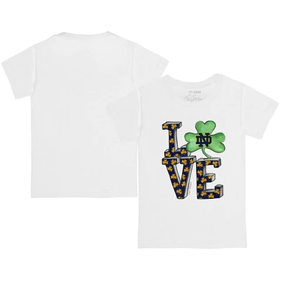Toddler Tiny Turnip White Notre Dame Fighting Irish Love T-Shirt