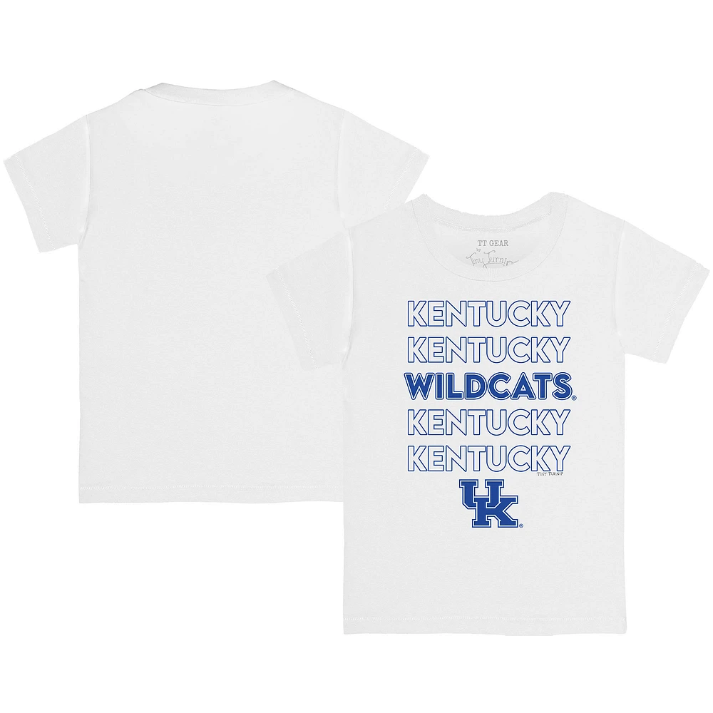 Toddler Tiny Turnip White Kentucky Wildcats Stacked T-Shirt