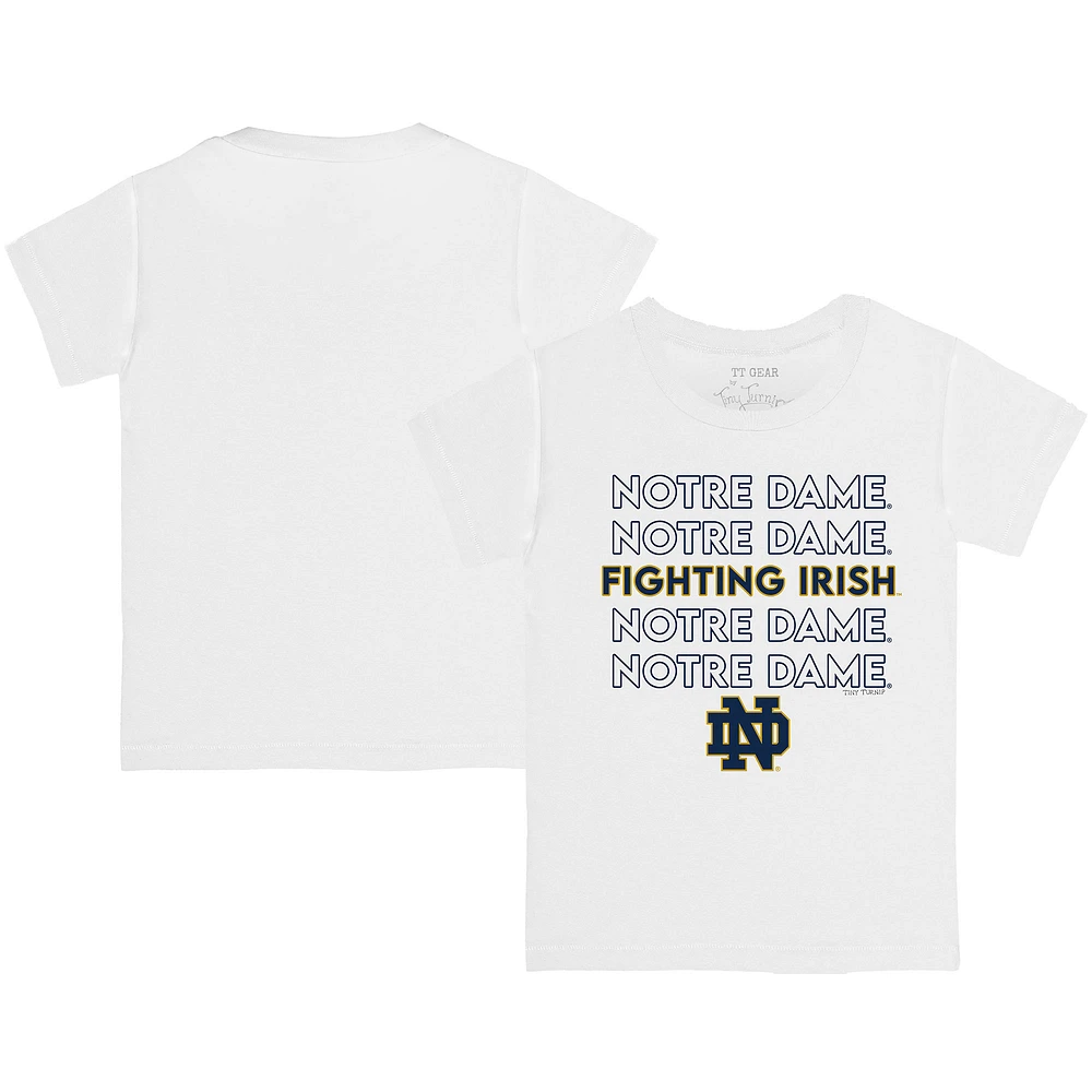 Toddler Tiny Turnip White Notre Dame Fighting Irish Stacked T-Shirt