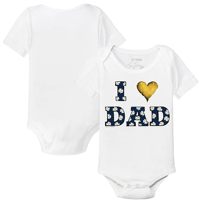 Infant Tiny Turnip White Notre Dame Fighting Irish I Love Dad Bodysuit