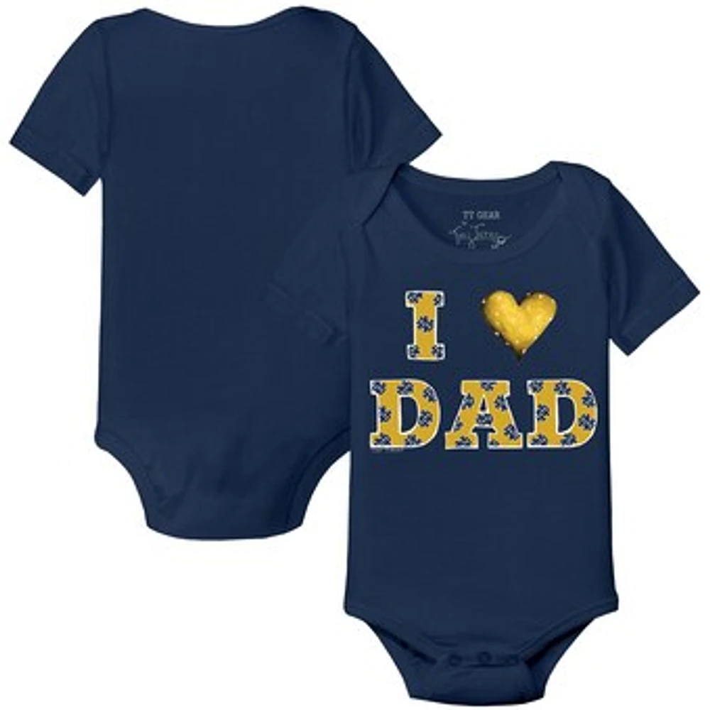 Infant Tiny Turnip Navy Notre Dame Fighting Irish I Love Dad Bodysuit
