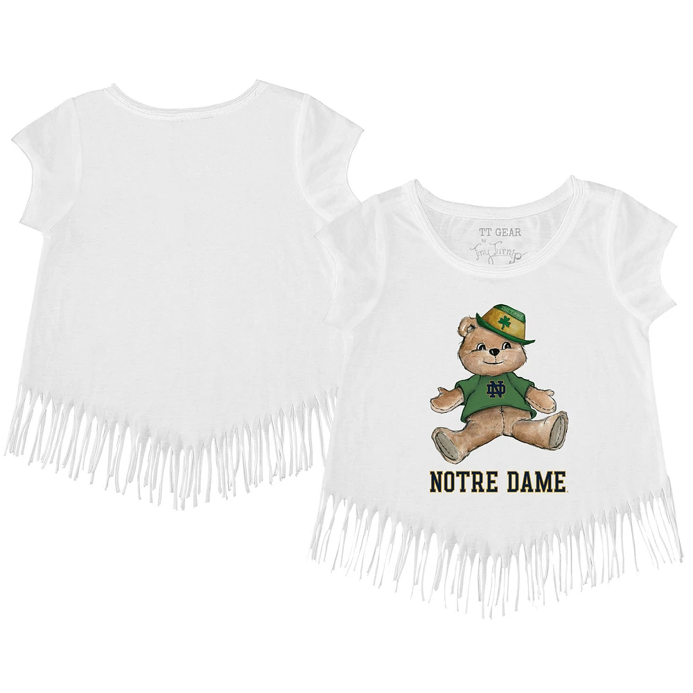 Youth Tiny Turnip White Notre Dame Fighting Irish Teddy Fringe T-Shirt